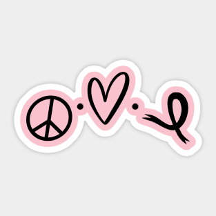 Peace Love Ribbon (b) Sticker